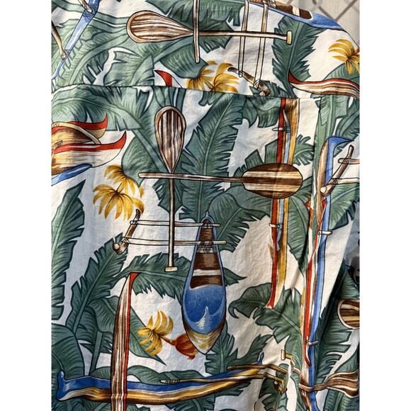 Hilo Hattie button up Hawaiian palm tropical men Shirt - M short sleeve - Picture 10 of 10